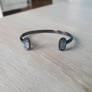 Kendra Scott Gunmetal Elton Cuff Bracelet in Gray Dichroic Glass